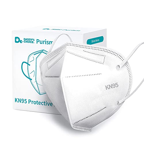 Daddy's Choice Purism KN95 Face Mask, Disposable Use 20pcs/box, 5-Layer Protective Face Mask, White