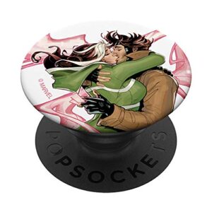 marvel x-men rogue and gambit kiss valentine's day popsockets popgrip: swappable grip for phones & tablets