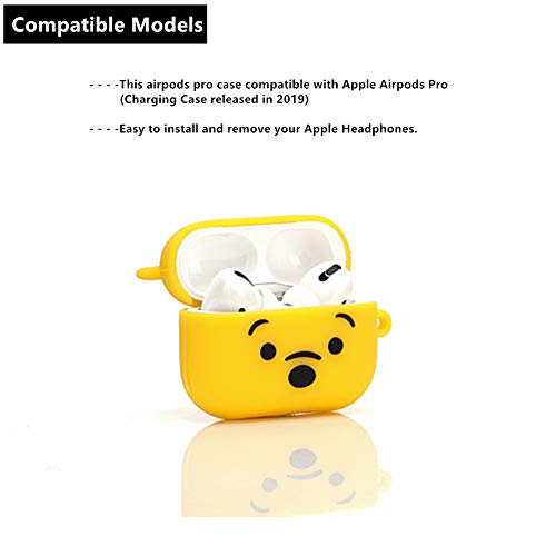 ZAHIUS Airpods Pro Silicone Case Funny Cover Compatible for Apple Airpods Pro[3D Cartoon Pattern][Designed for Kids Girl and Boys][Honey Winnie Pooh]