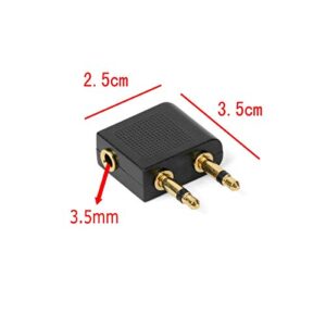 JZK 6 x Golden Plated 3.5mm Jack Airline Airplane Flight adapters Airline Flight adaptors for Headphones