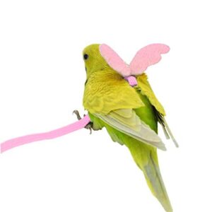 popetpop bird harness - pet bird harness and leash rope training durable wing for parrot bird pet supplies - pink