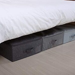 iwill CREATE PRO Ultra Large Under Bed Storage Organizer Box with Lid, Folding Design with 6 Handles, Beige