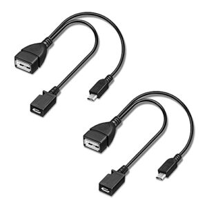 otg cable for tv stick 4k/max/lite/cube, playstation classic, snes mini, micro usb host otg adapter with power (2-pack)