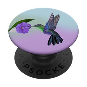 hummingbird crowned woodnymph purple popsockets popgrip: swappable grip for phones & tablets