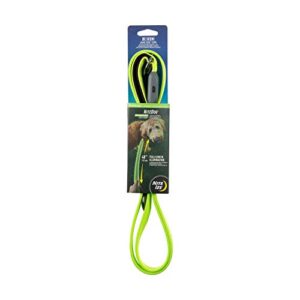 nite ize nitedog rechargeable led leash, usb rechargeable 5 foot light up dog leash w/padded handle, lime