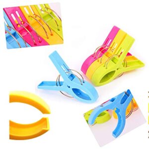 8Pcs Beach Towel Clips Large Size Windproof Plastic Bathroom Towel Clips, Quilt Clamps Clothes Pegs for Home Pool Chairs, Laundry, Sunbeds and Sun Loungers