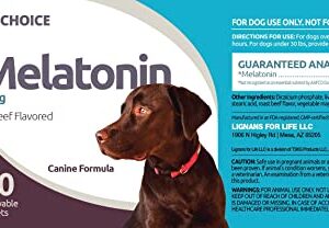 K9 Choice Melatonin for Dogs, 6mg - 90 Beef Flavored Chewable Tablets for Small to Large Dogs