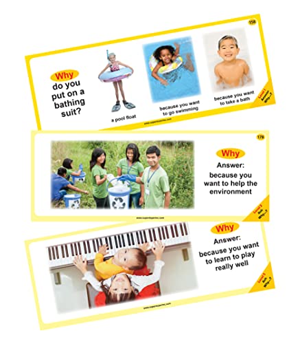 Super Duper Publications | WH Questions Skill Strips® Photo Cards | Educational Learning Resource for Children | Practice Expressive and Receptive Language Skills