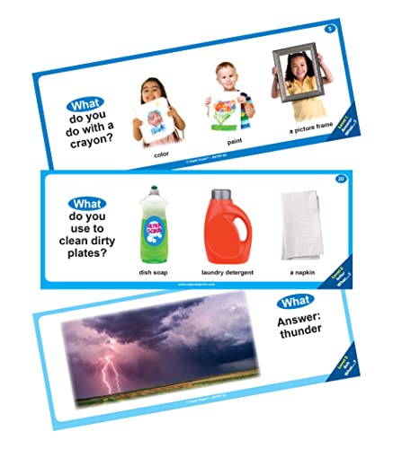 Super Duper Publications | WH Questions Skill Strips® Photo Cards | Educational Learning Resource for Children | Practice Expressive and Receptive Language Skills