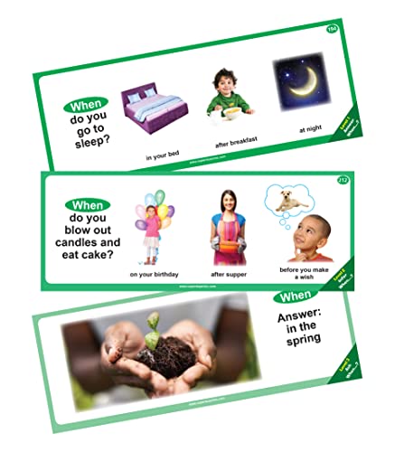 Super Duper Publications | WH Questions Skill Strips® Photo Cards | Educational Learning Resource for Children | Practice Expressive and Receptive Language Skills