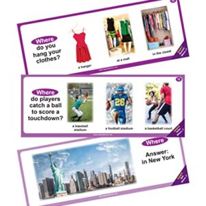 Super Duper Publications | WH Questions Skill Strips® Photo Cards | Educational Learning Resource for Children | Practice Expressive and Receptive Language Skills