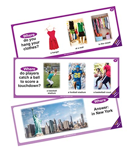 Super Duper Publications | WH Questions Skill Strips® Photo Cards | Educational Learning Resource for Children | Practice Expressive and Receptive Language Skills