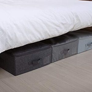 iwill CREATE PRO Large Under the Bed Storage Container for Duvets, Blankets Bedding Accessories, Black Gray