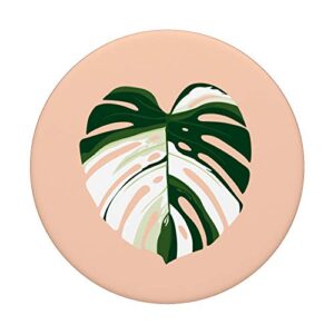 Tropical green plant monstera deliciosa variegata leaf PopSockets PopGrip: Swappable Grip for Phones & Tablets