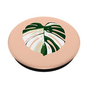 Tropical green plant monstera deliciosa variegata leaf PopSockets PopGrip: Swappable Grip for Phones & Tablets