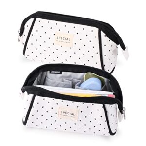 isuperb portable pencil case large capacity trapezoid shape pencil bag canvas zipper stationery organizer storage cosmetic makeup pouch for women