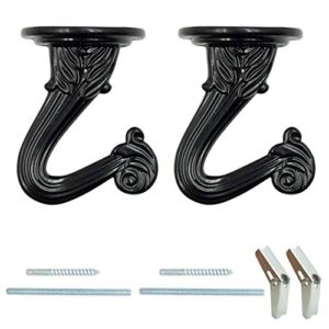 hxchen 38mm/1.5" ceiling hooks - heavy duty swag hook with steel screws bolts and toggle wings for hanging plants ceiling installation cavity wall fixing black - (2 sets)