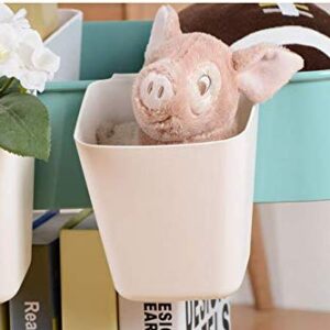 4Pcs Pink Hanging Cup Holder,Rolling Cart Accessories Utility Cart Accessories Hanging Bins,Hanging Flower Pots,Space Saver,Storage Bucket Desktop Container,Make Up Pencil Holder