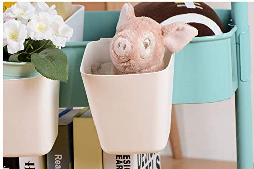 4Pcs Pink Hanging Cup Holder,Rolling Cart Accessories Utility Cart Accessories Hanging Bins,Hanging Flower Pots,Space Saver,Storage Bucket Desktop Container,Make Up Pencil Holder