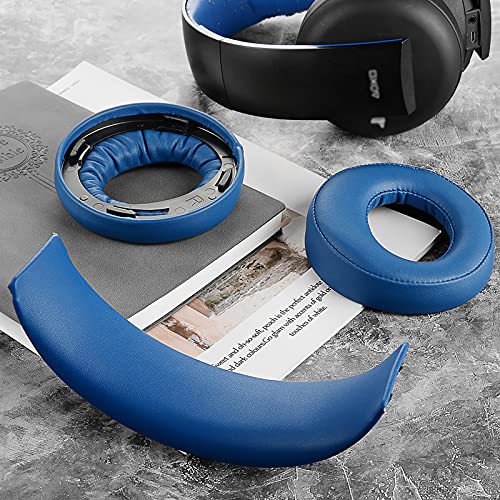 Geekria Earpad + Headband Compatible with Sony Playstation Gold Wireless / PS4 / PS3 / PSV Gold Wireless Headphone Ear Pad and Headband Pad/Ear Cushion + Headband Cushion/Repair Parts Suit (Blue)