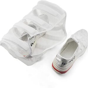 Shoe Washing and Dry Bags for Laundry Machines - SOOHAO Pack of 2 Sneaker Mesh Laundry Bags with Bumper Protectors for Canvas Shoes, Nike, Adidas, Sneakers, Knitted Sock Shoes and Delicates