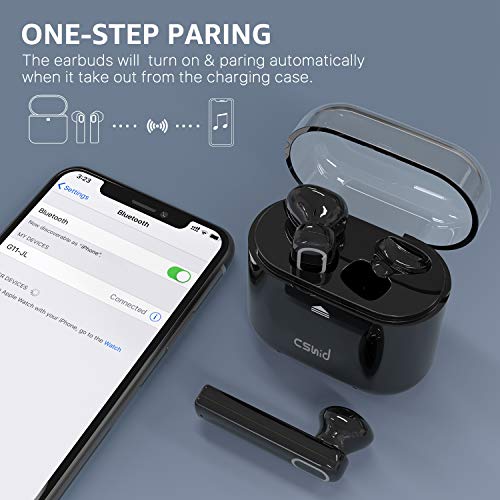 Cshidworld Wireless Earbuds, Bluetooth 5.0 Earbuds Headphones, True Wireless Stereo Earphones with 30Hrs Playback, Hi-Fi Sound Bluetooth Headset with Charging Case One-Step Pairing Noise Cancelling