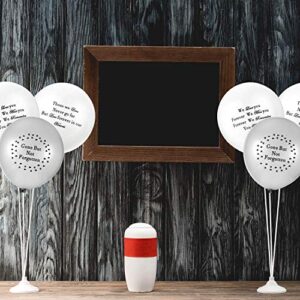 60 Pieces Memorial Balloons Funeral Remembrance Balloons Personalizable Funeral Balloons for Death and Funeral, White and Silver