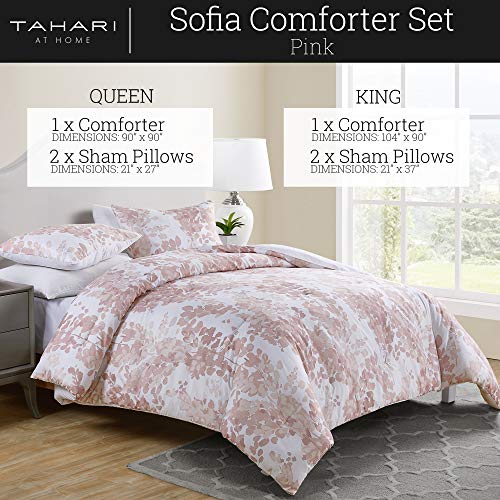 Tahari Home - Full Comforter Set, 3-Piece Bedding with Matching Shams, Floral Room Decor (Sofia Rose, Full/Queen)