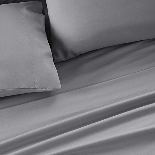 Tahari Home - King Sheet Set, Lightweight 6-Piece Sheets with Matching Pillowcases, Soft Room Decor (Modern Grey, King)