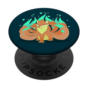 kitsune nine-tailed fox popsockets popgrip: swappable grip for phones & tablets
