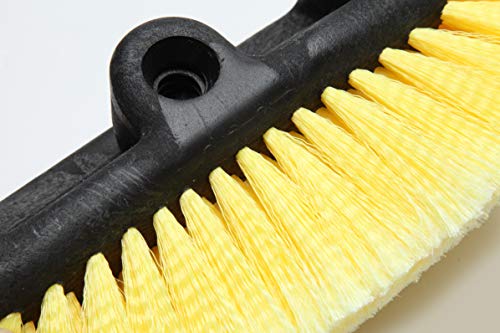 60 Inch Car Wash Brush 12" with Soft Bristle Head Flow-Through Heavy Duty Tri-Level Dip Auto Car Wash Brush Long Handle Car Exterior Washing Yellow