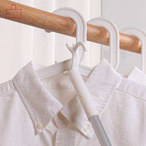 Long Reach Stick with Hook Christmas Light Pole Telescoping Long Reach Closet Pole 45.67" Adjustable Long Reach Stick Clothes Poles Extending Closet Hook Pole(Off white)