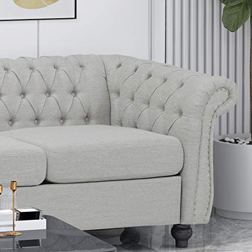 Christopher Knight Hom Norma Sofas, Cloud Gray, Dark Brown