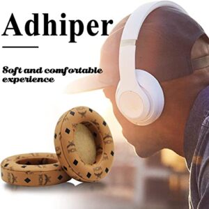 Replacement Ear Pads Protein PU Leather Ear Cushion Compatible with Beats by Dr.Dre Studio 2.0 Studio 3 B0500 B0501 Wired Wireless Over-Ear Headphones (Floral Brown)