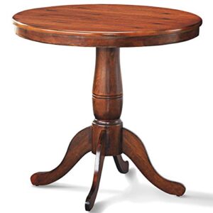 giantex table 30" wooden round pub pedestal side table, adjustable foot pads, spacious table top, multi-purpose furniture for bar, kitchen, dining room, restaurant end table (30 inch)