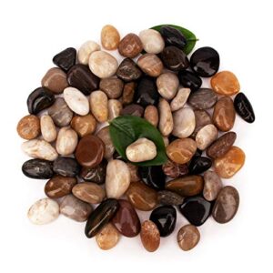 blqh [18 pounds] pebbles stones aquarium gravel river rock,natural polished decorative gravel,garden ornamental pebbles rocks,polished gravel for landscaping (mixed colors)