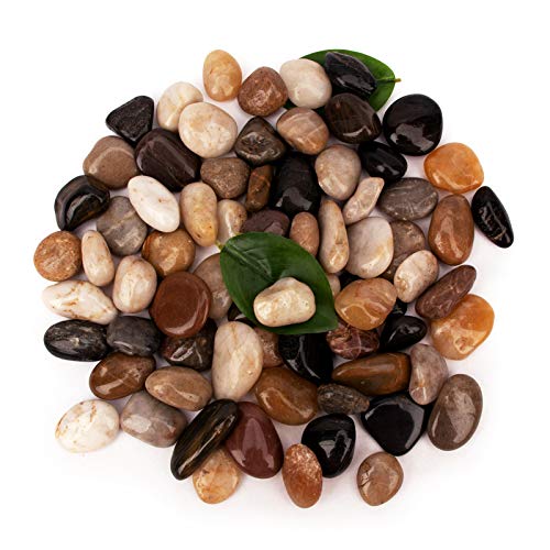 BLQH [18 Pounds] Pebbles Stones Aquarium Gravel River Rock,Natural Polished Decorative Gravel,Garden Ornamental Pebbles Rocks,Polished Gravel for Landscaping (Mixed Colors)