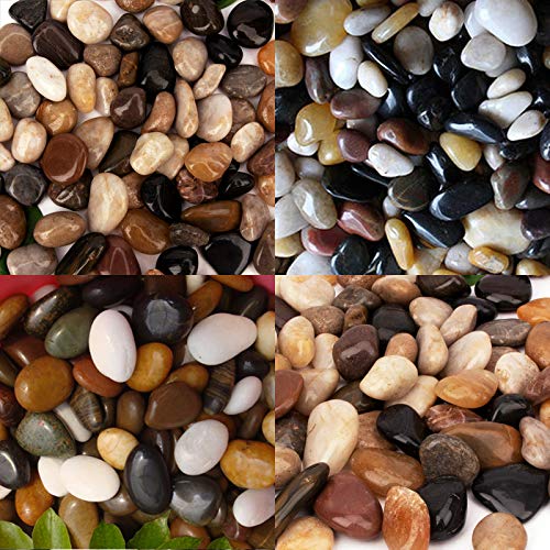 BLQH [18 Pounds] Pebbles Stones Aquarium Gravel River Rock,Natural Polished Decorative Gravel,Garden Ornamental Pebbles Rocks,Polished Gravel for Landscaping (Mixed Colors)