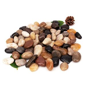 BLQH [18 Pounds] Pebbles Stones Aquarium Gravel River Rock,Natural Polished Decorative Gravel,Garden Ornamental Pebbles Rocks,Polished Gravel for Landscaping (Mixed Colors)