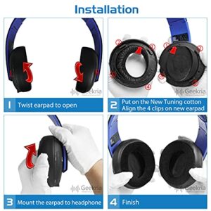 Geekria Earpad + Headband Compatible with Sony Playstation Gold Wireless/PS4/PS3/PSV Gold Wireless Headphone Ear Pad and Headband Pad/Ear Cushion + Headband Cushion/Repair Parts Suit (White/Blue)