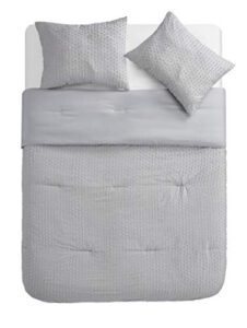 tahari home - king comforter set, 3-piece bedding with matching shams, chic room decor (vee grey, king)