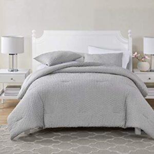 Tahari Home - King Comforter Set, 3-Piece Bedding with Matching Shams, Chic Room Decor (Vee Grey, King)