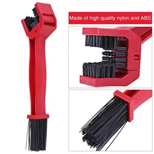 Suuonee Chain Cleaning Brush, Motorcycle Motocross Bike Bicycle Chain Crankset Cleaning Brush Wash Cleaner Tool (Red)