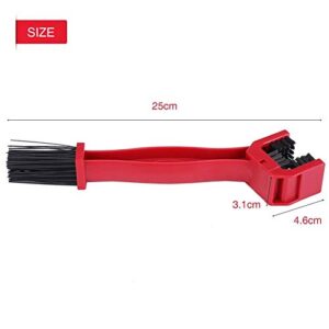 Suuonee Chain Cleaning Brush, Motorcycle Motocross Bike Bicycle Chain Crankset Cleaning Brush Wash Cleaner Tool (Red)