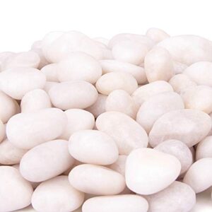 CFKJ 18 Pounds White Decorative Pebbles River Rock Aquarium Gravel,Garden Ornamental Pebbles, Natural Polished Decorative Gravel,White Decorative Stones,Pebbles,Decor Pebbles for Landscaping (White)