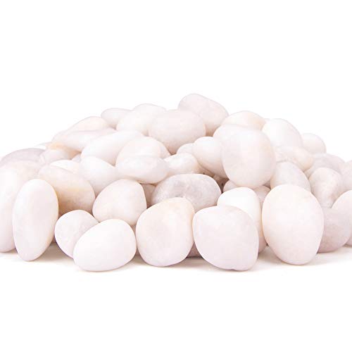 CFKJ 18 Pounds White Decorative Pebbles River Rock Aquarium Gravel,Garden Ornamental Pebbles, Natural Polished Decorative Gravel,White Decorative Stones,Pebbles,Decor Pebbles for Landscaping (White)