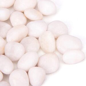 CFKJ 18 Pounds White Decorative Pebbles River Rock Aquarium Gravel,Garden Ornamental Pebbles, Natural Polished Decorative Gravel,White Decorative Stones,Pebbles,Decor Pebbles for Landscaping (White)