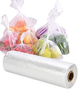 ryhampaper food storage bags, 1 roll 12 x 16 plastic produce bag on a roll fruits, vegetable, bread, food storage clear bags, 350 bags