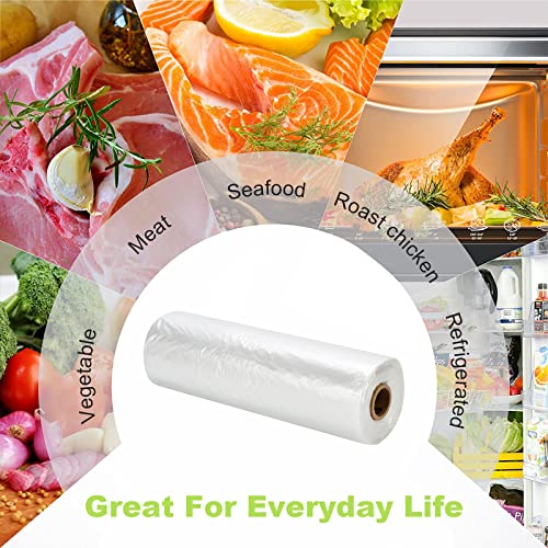 RyhamPaper Food Storage Bags, 1 Roll 12 x 16 Plastic Produce Bag on a Roll Fruits, Vegetable, Bread, Food Storage Clear Bags, 350 Bags
