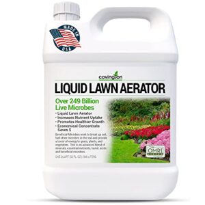 liquid aerator (32oz) - liquid lawn aerator loosens & conditions compacted soil for increased nutrient uptake - usa made, minerals, nutrients, humic acids, & microbes for healthier growth